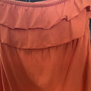 Orange tube top with ruffles